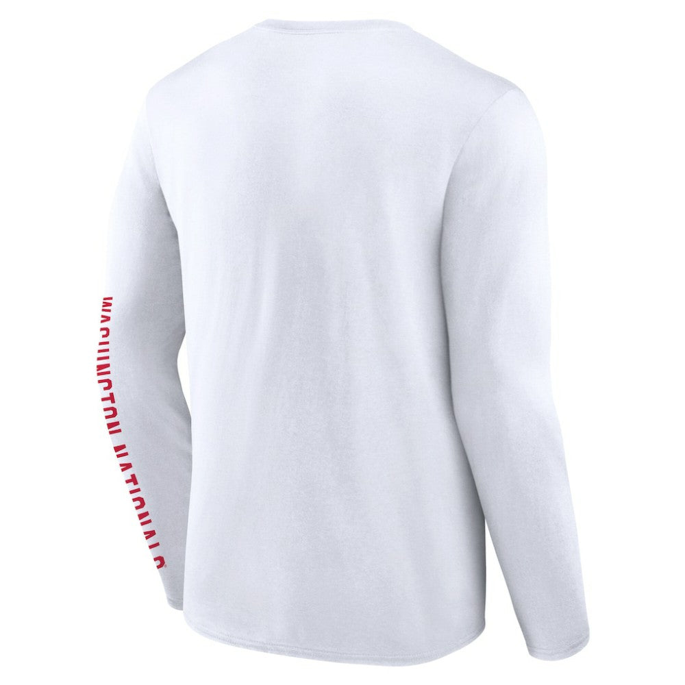 Washington Nationals Press Box Long Sleeve T-Shirt White