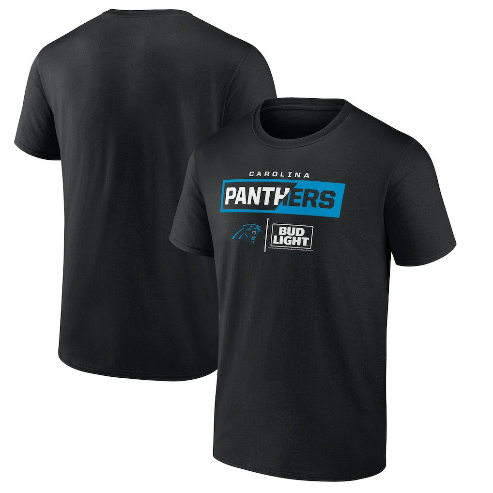 Carolina Panthers NFL x Bud Light T-Shirt - Black for sale