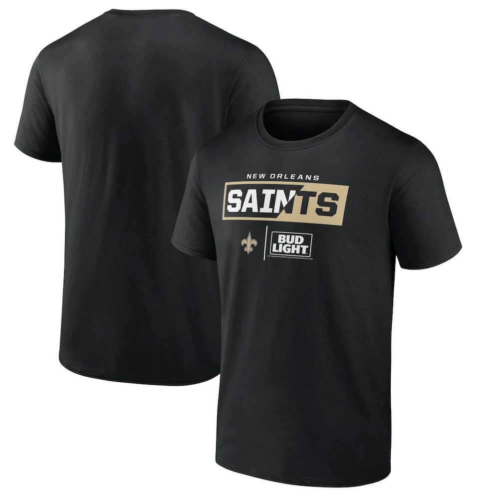 New Orleans Saints NFL x Bud Light T-Shirt - Black for sale
