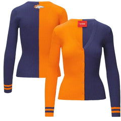 Denver Broncos STAUD Women's Cargo Sweater - Orange/Navy discount