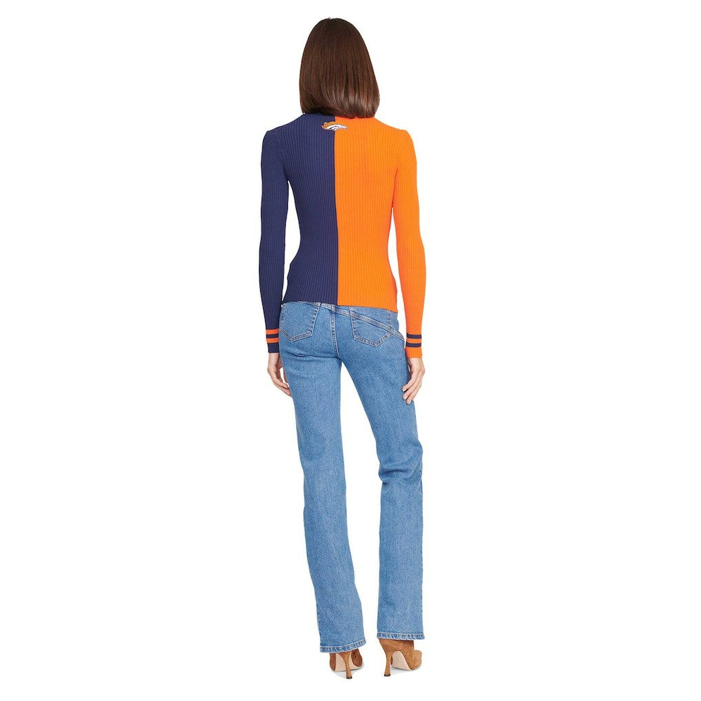 Denver Broncos STAUD Women's Cargo Sweater - Orange/Navy discount