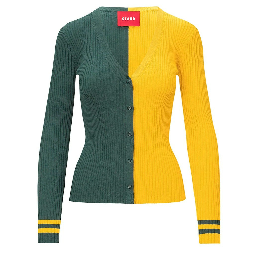 Green Bay Packers STAUD Women's Cargo Sweater - Green/Gold on sale