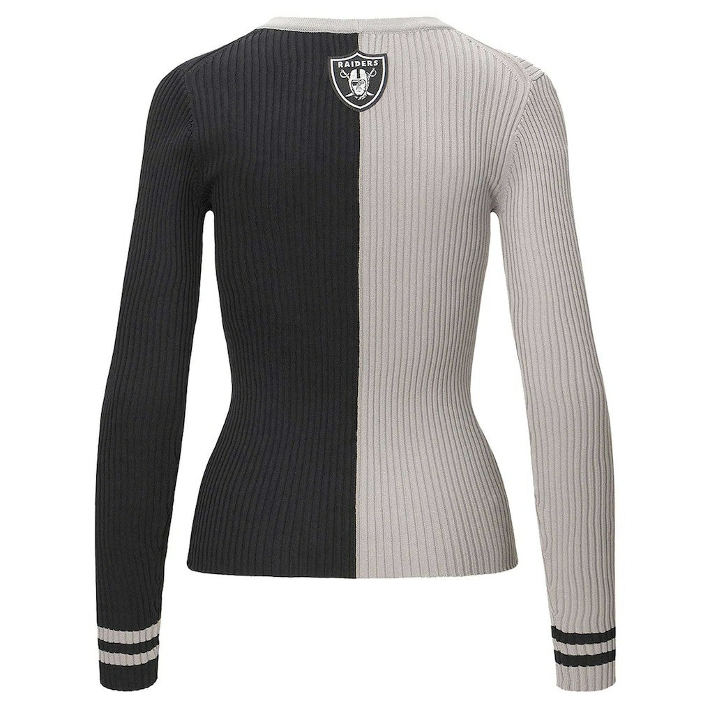 Las Vegas Raiders STAUD Women's Cargo Sweater - Silver/Black for sale