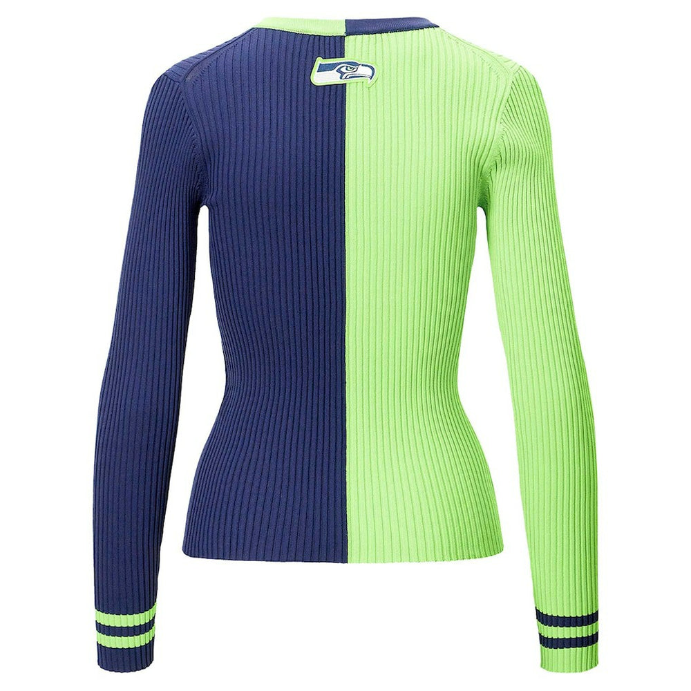 Seattle Seahawks STAUD Women's Cargo Sweater - Neon Green/Navy cheap