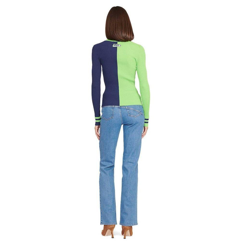 Seattle Seahawks STAUD Women's Cargo Sweater - Neon Green/Navy cheap