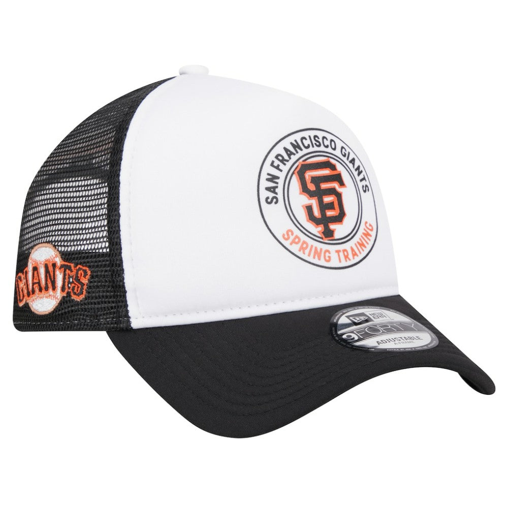 San Francisco Giants Spring Training Circle Foam A-Frame 9FORTY Trucker Adjustable Hat White/Black