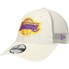 Los Angeles Lakers Rough Edge Logo Trucker 9TWENTY Adjustable Hat - Cream on sale