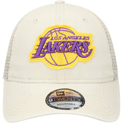 Los Angeles Lakers Rough Edge Logo Trucker 9TWENTY Adjustable Hat - Cream on sale