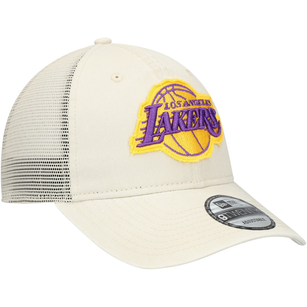 Los Angeles Lakers Rough Edge Logo Trucker 9TWENTY Adjustable Hat - Cream on sale