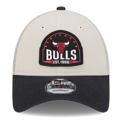 Chicago Bulls Throwback Patch Trucker 9FORTY Adjustable Hat - Khaki/Black discount