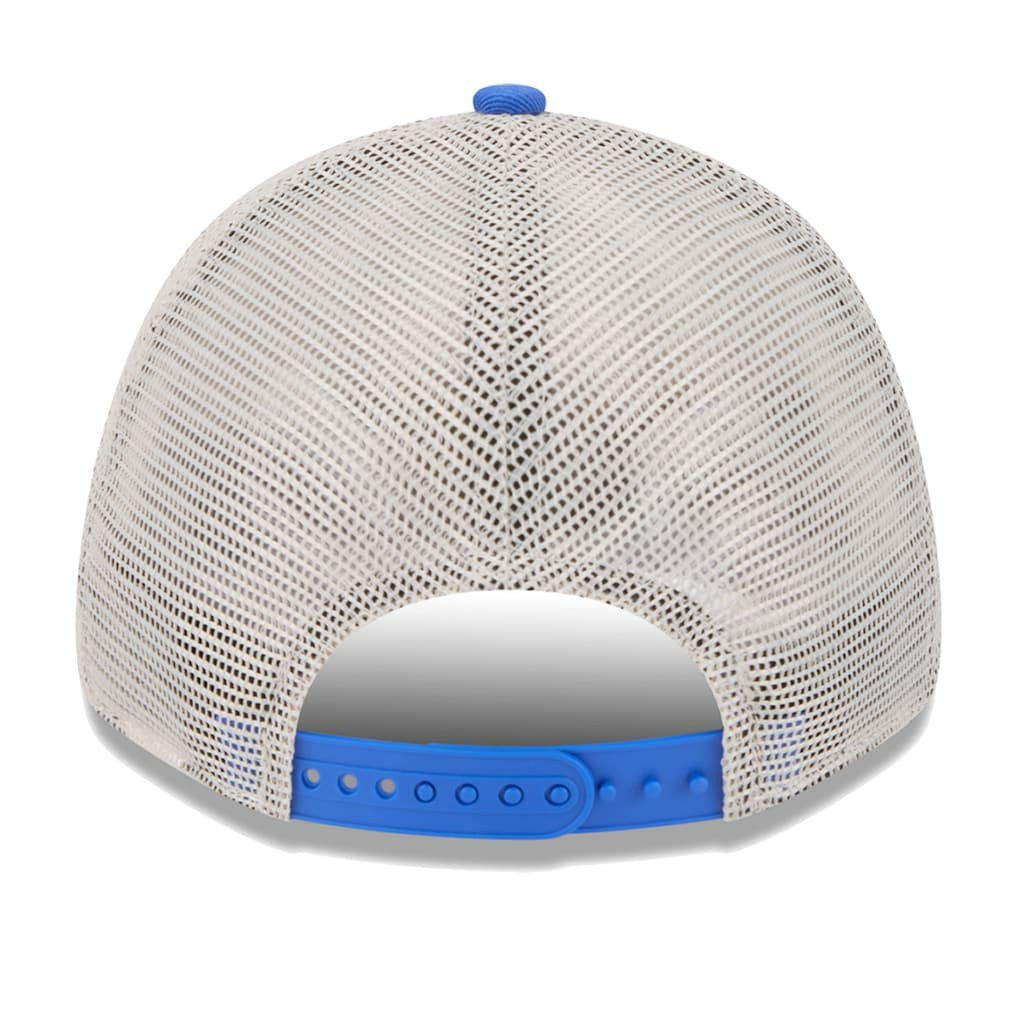 Dallas Mavericks Throwback Patch Trucker 9FORTY Adjustable Hat sale - Khaki/Blue discount
