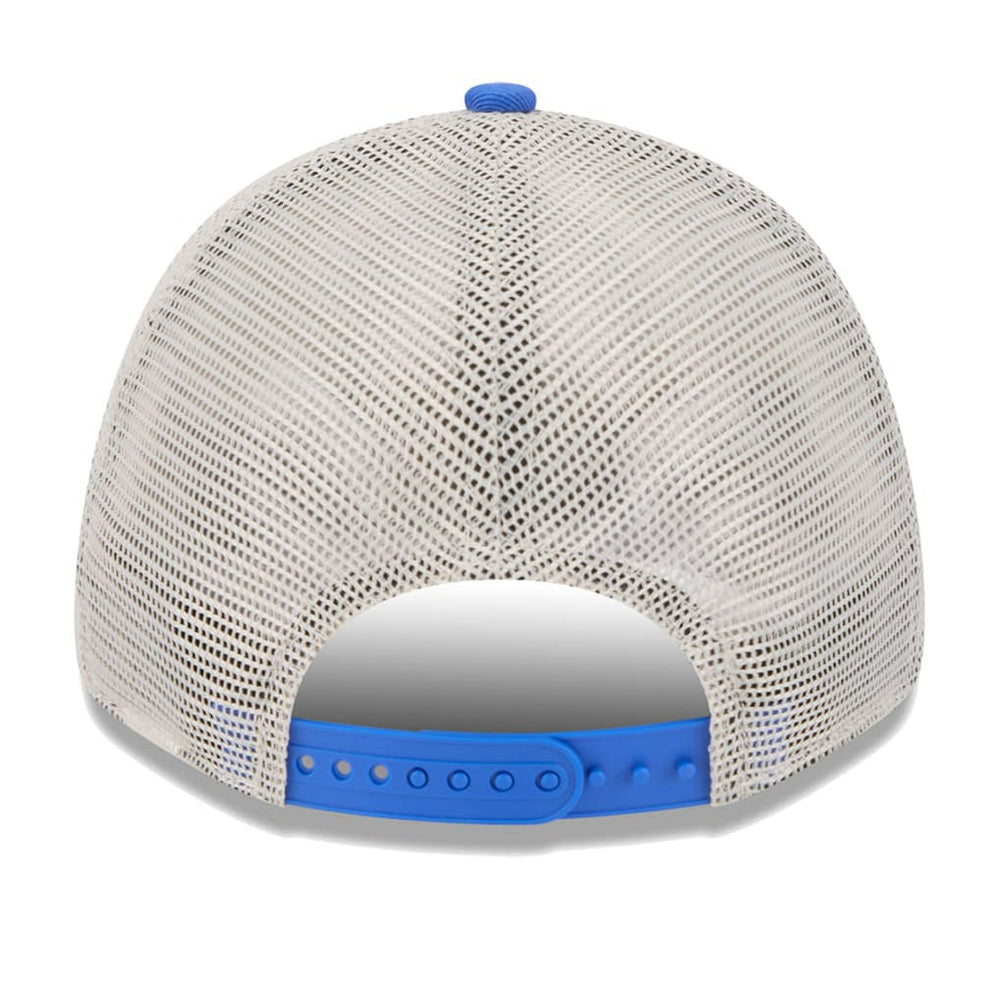 Dallas Mavericks Throwback Patch Trucker 9FORTY Adjustable Hat sale - Khaki/Blue discount
