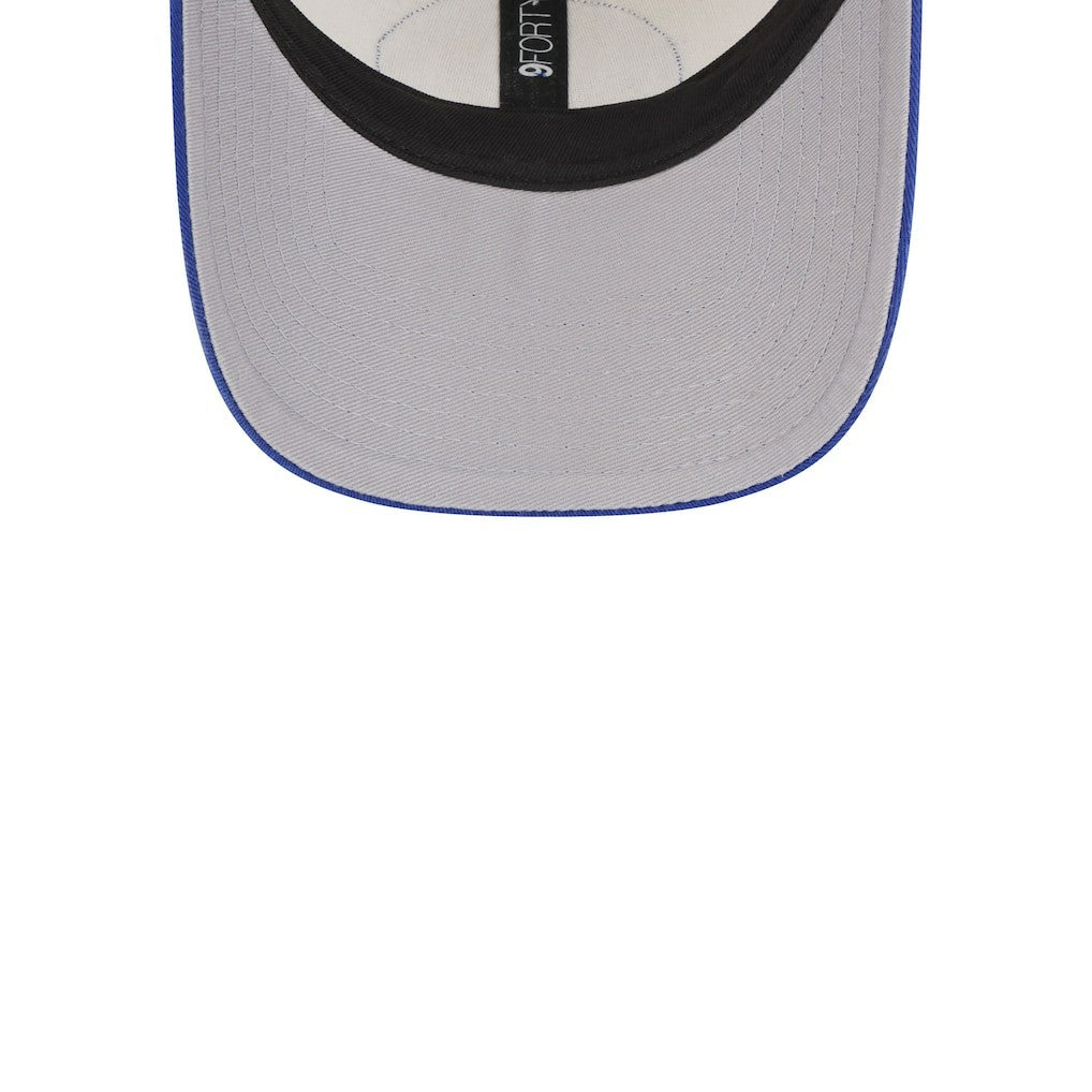 Golden State Warriors Throwback Patch Trucker 9FORTY Adjustable Hat sale - Khaki/Royal outlet