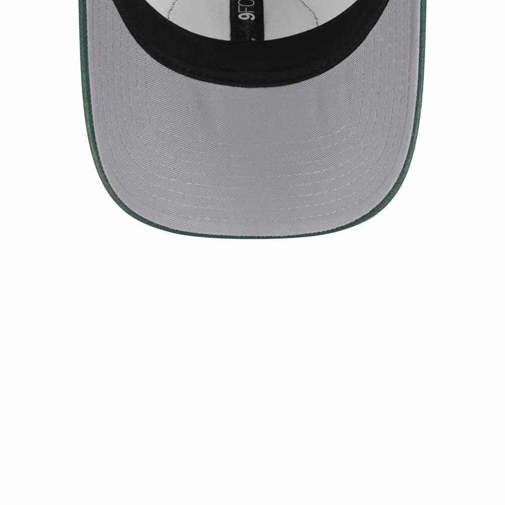 Milwaukee Bucks Throwback Patch Trucker 9FORTY Adjustable Hat - Khaki/Hunter Green discount
