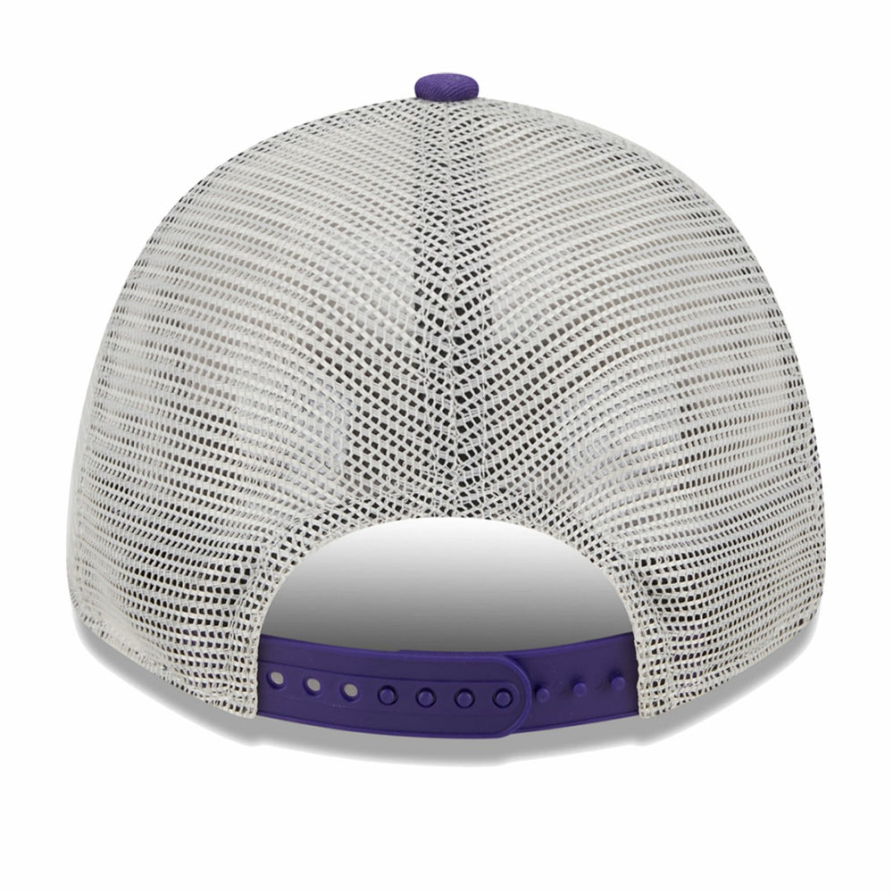 Phoenix Suns Throwback Patch Trucker 9FORTY Adjustable Hat - Khaki/Purple discount