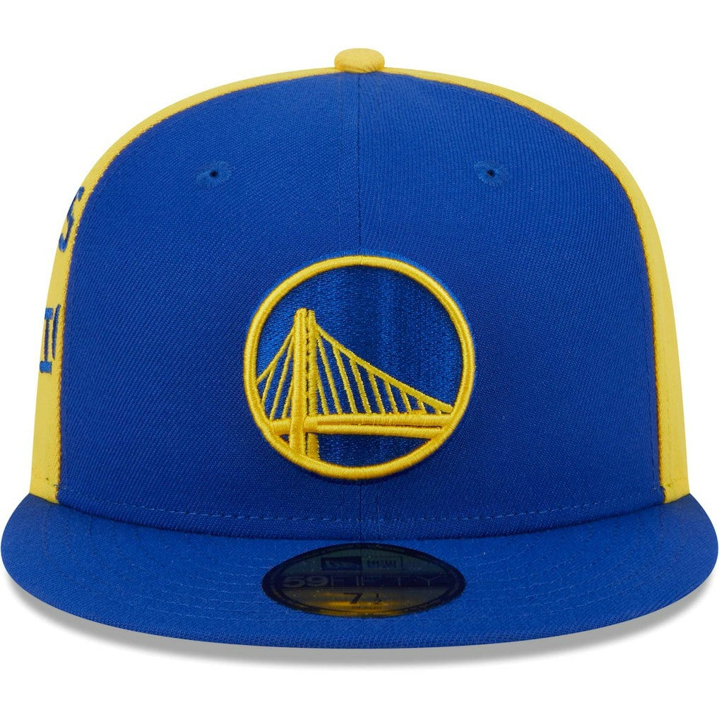 Golden State Warriors Gameday Wordmark 59FIFTY Fitted Hat sale - Royal/Gold discount