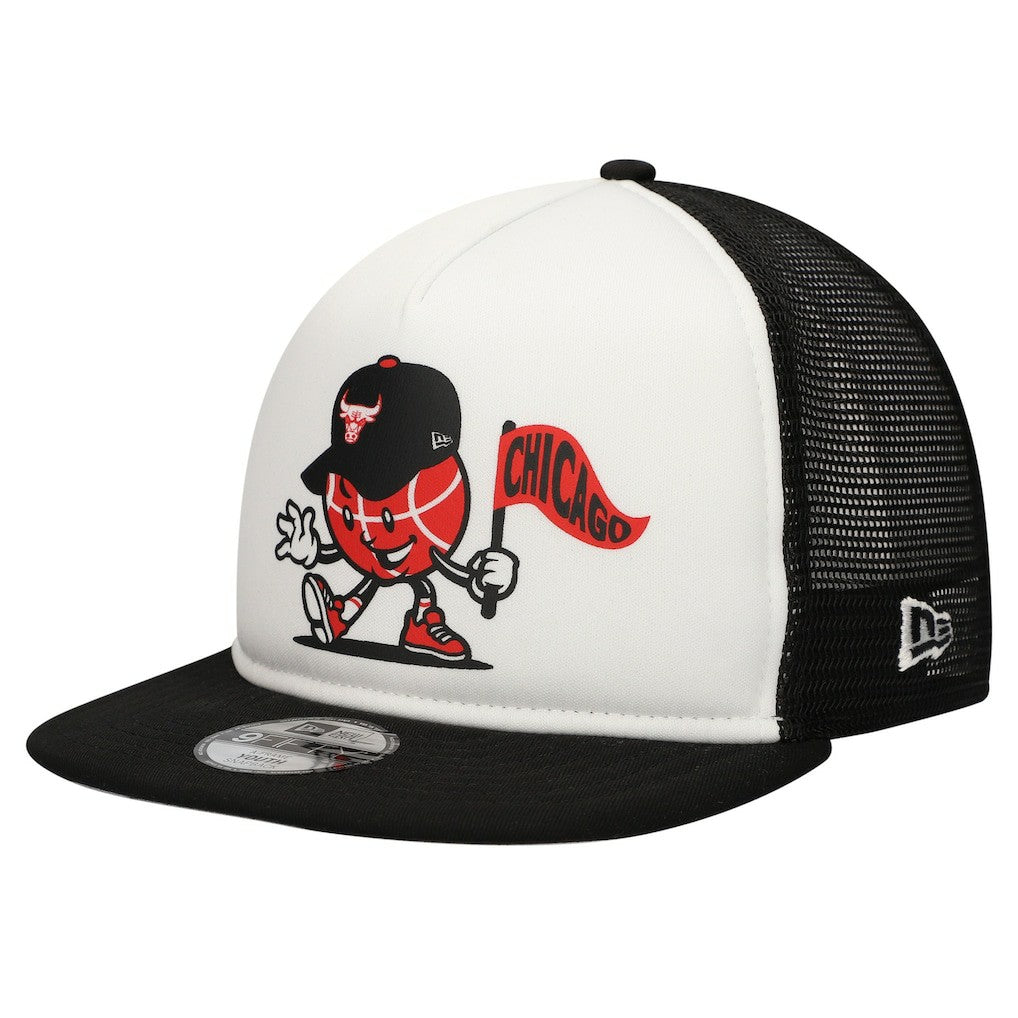 Chicago Bulls Youth Court Sport Mascot 9FIFTY Snapback Hat - White/Black outlet