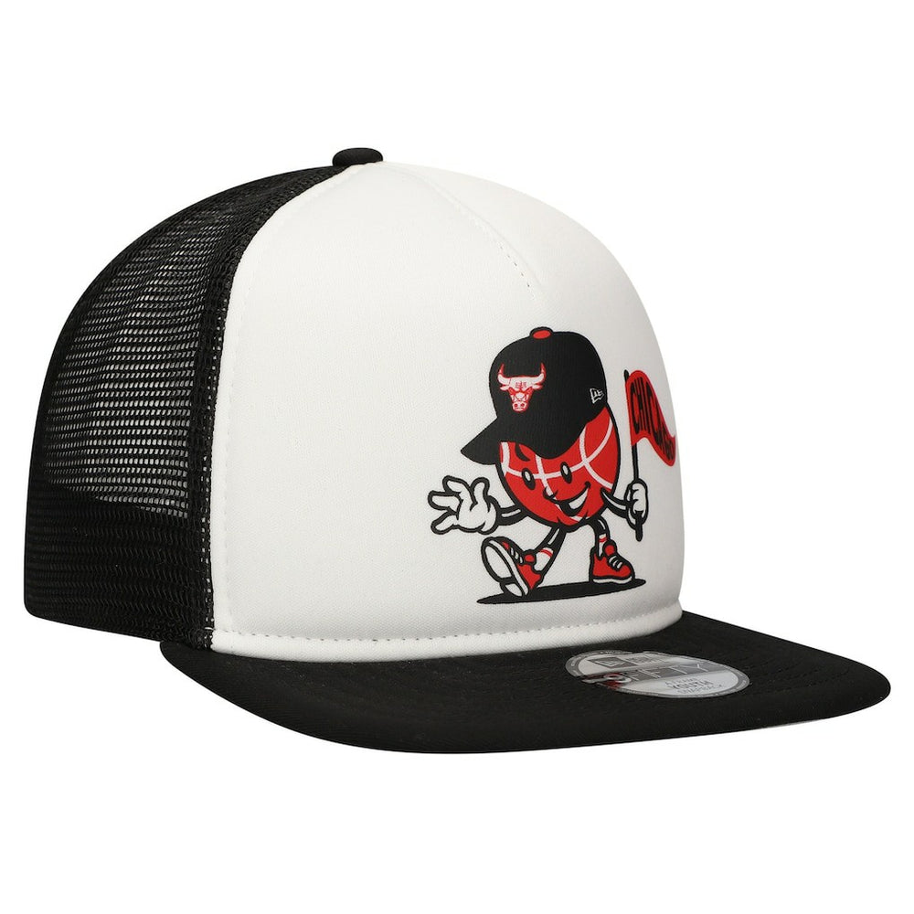 Chicago Bulls Youth Court Sport Mascot 9FIFTY Snapback Hat - White/Black outlet