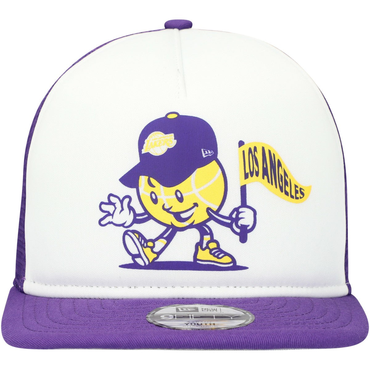 Los Angeles Lakers Youth Court Sport Mascot 9FIFTY Snapback Hat - White/Purple for sale