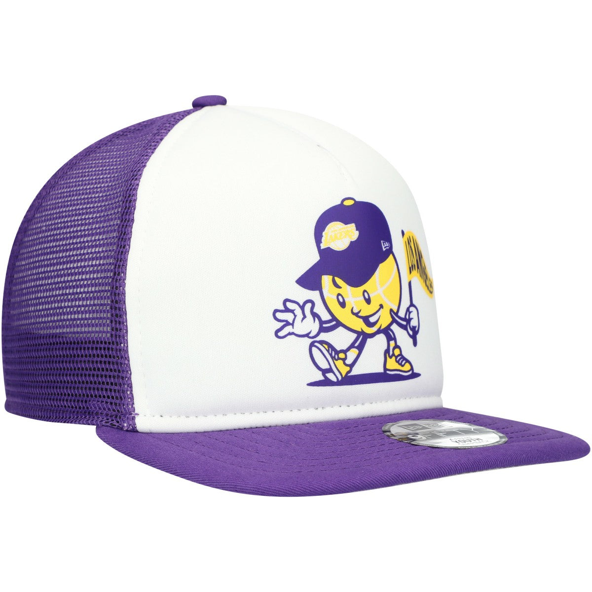 Los Angeles Lakers Youth Court Sport Mascot 9FIFTY Snapback Hat - White/Purple for sale