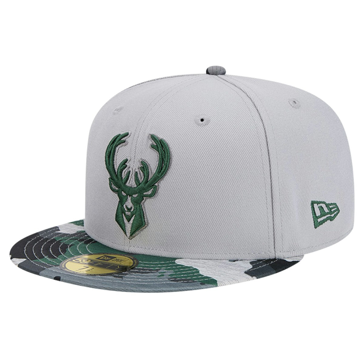 Milwaukee Bucks Active Color Camo Visor 59FIFTY Fitted Hat - Gray outlet