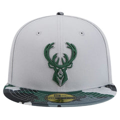 Milwaukee Bucks Active Color Camo Visor 59FIFTY Fitted Hat - Gray outlet
