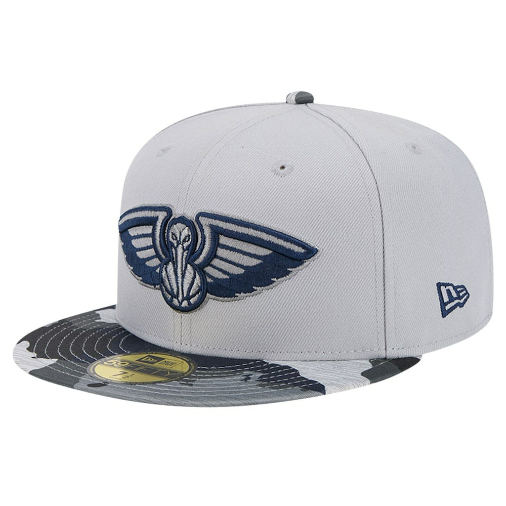 New Orleans Pelicans Active Color Camo Visor 59FIFTY Fitted Hat - Gray sale
