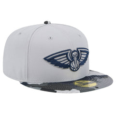 New Orleans Pelicans Active Color Camo Visor 59FIFTY Fitted Hat - Gray sale