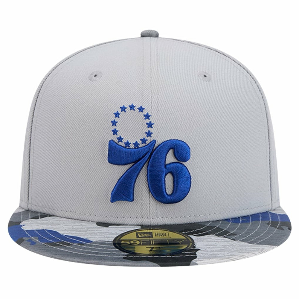 Philadelphia 76ers Active Color Camo Visor 59FIFTY Fitted Hat - Gray cheap