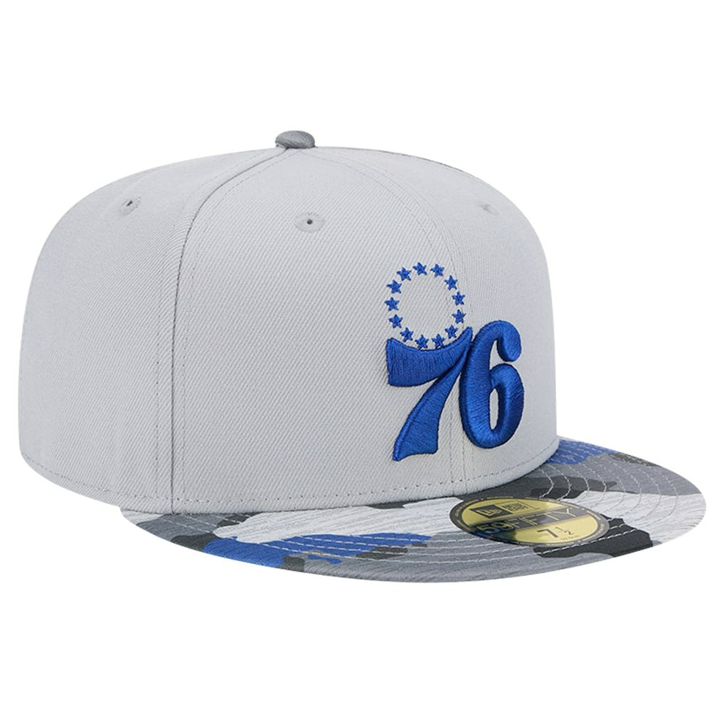 Philadelphia 76ers Active Color Camo Visor 59FIFTY Fitted Hat - Gray cheap