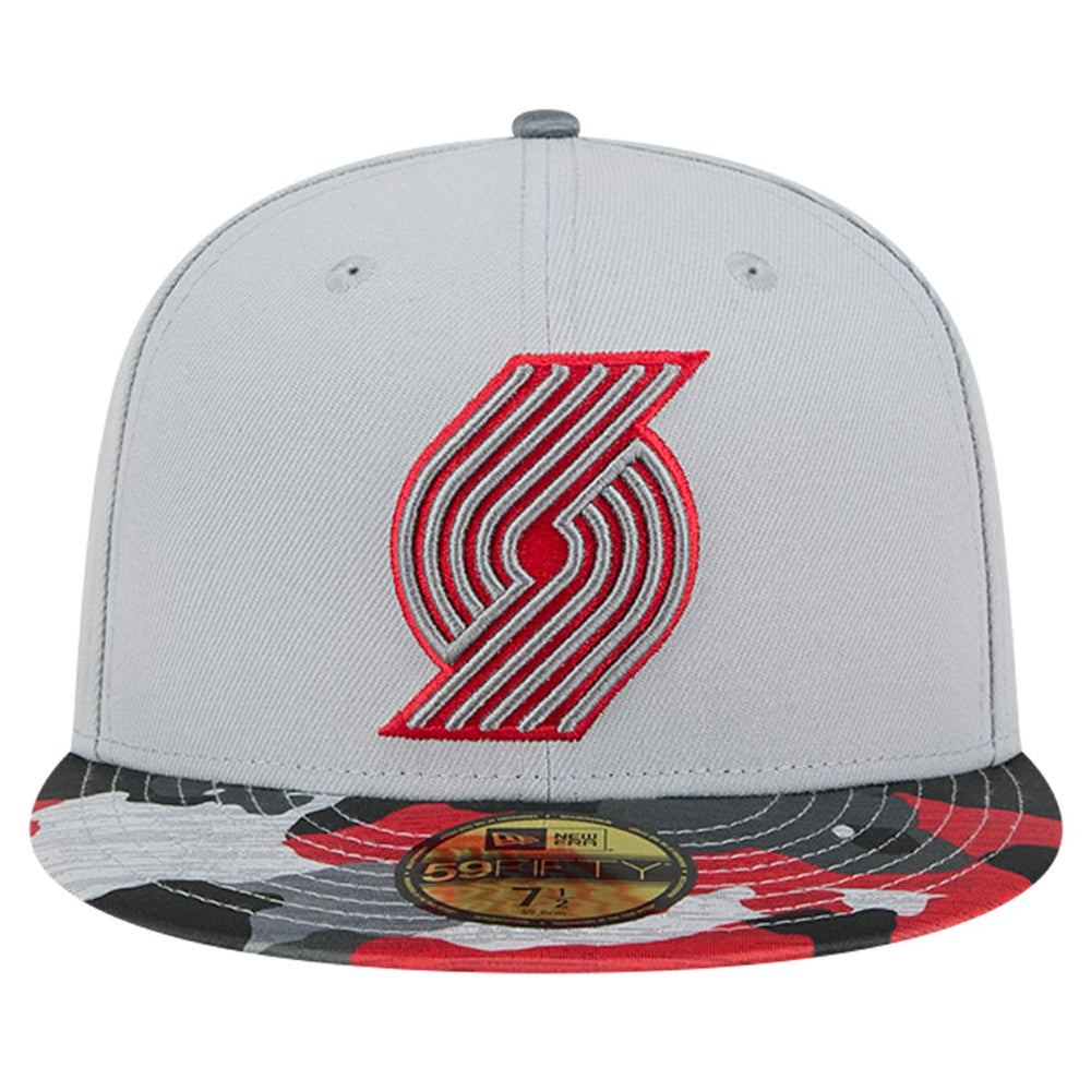 Portland Trail Blazers Active Color Camo Visor 59FIFTY Fitted Hat - Gray for sale