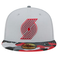 Portland Trail Blazers Active Color Camo Visor 59FIFTY Fitted Hat - Gray for sale