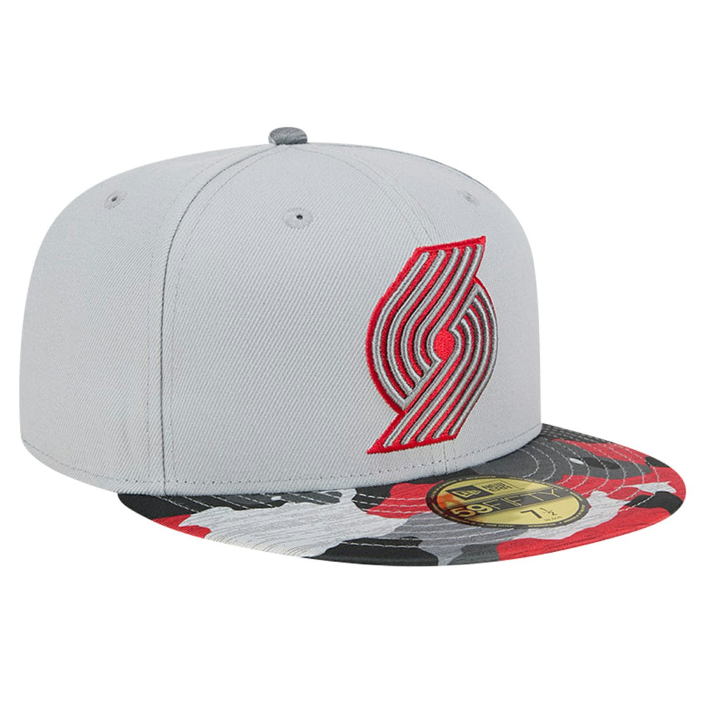 Portland Trail Blazers Active Color Camo Visor 59FIFTY Fitted Hat - Gray for sale