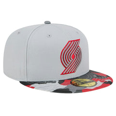 Portland Trail Blazers Active Color Camo Visor 59FIFTY Fitted Hat - Gray for sale