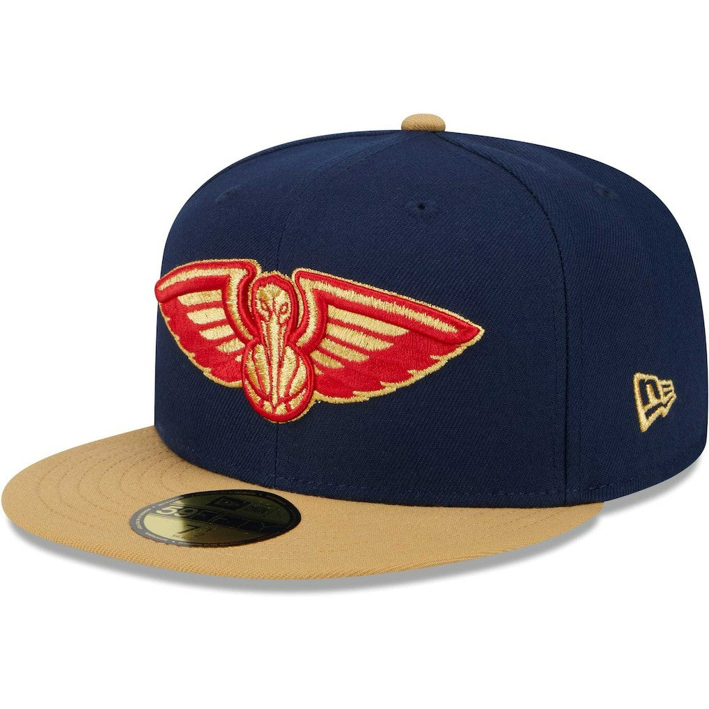 New Orleans Pelicans Gameday Gold Pop Stars 59FIFTY Fitted Hat - Navy/Gold on sale