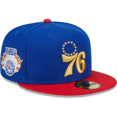 Philadelphia 76ers Gameday Gold Pop Stars 59FIFTY Fitted Hat - Royal/Red shop