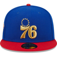 Philadelphia 76ers Gameday Gold Pop Stars 59FIFTY Fitted Hat - Royal/Red shop