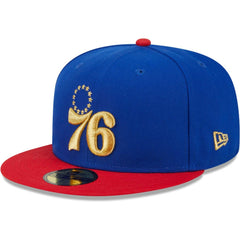 Philadelphia 76ers Gameday Gold Pop Stars 59FIFTY Fitted Hat - Royal/Red shop