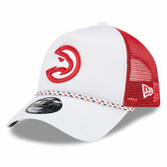 Atlanta Hawks Court Sport Foam A-Frame 9FORTY Adjustable Trucker Hat - White/Red for sale
