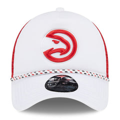 Atlanta Hawks Court Sport Foam A-Frame 9FORTY Adjustable Trucker Hat - White/Red for sale