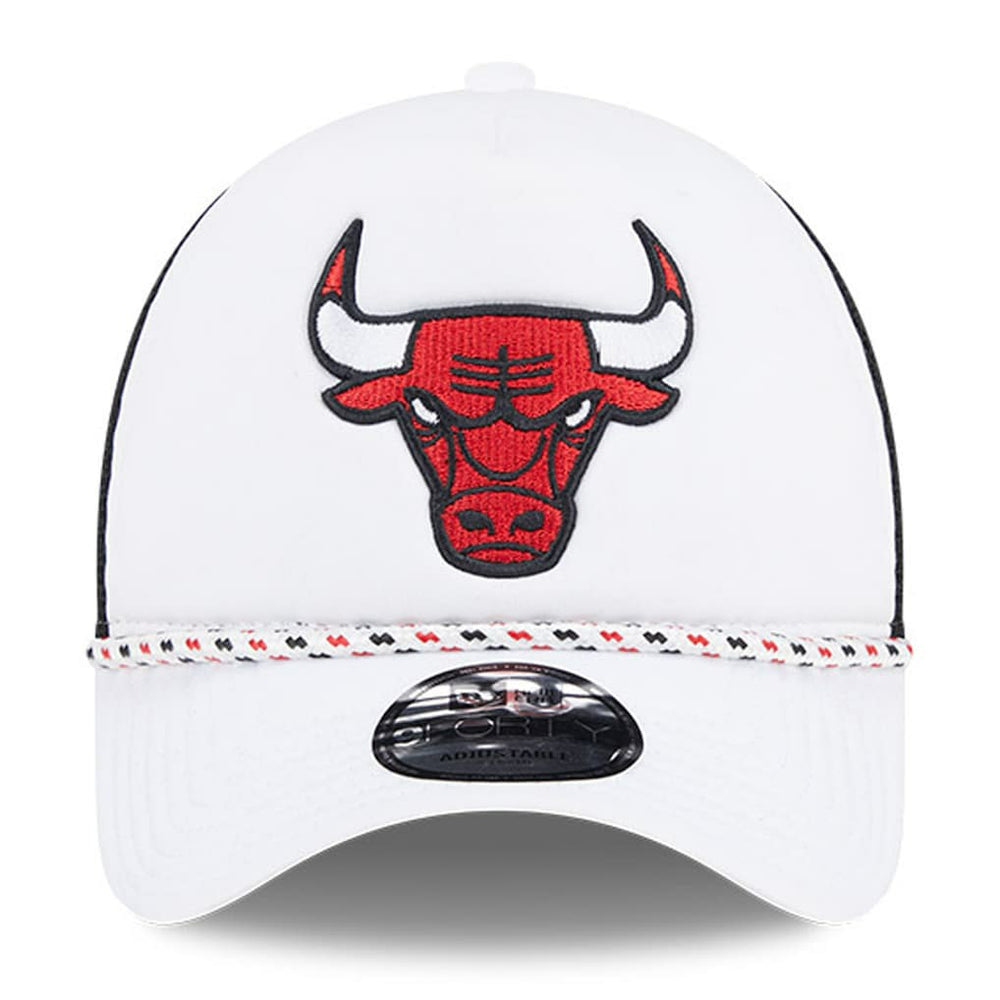 Chicago Bulls Court Sport Foam A-Frame 9FORTY Adjustable Trucker Hat - White/Black online