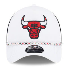 Chicago Bulls Court Sport Foam A-Frame 9FORTY Adjustable Trucker Hat - White/Black online