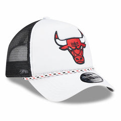 Chicago Bulls Court Sport Foam A-Frame 9FORTY Adjustable Trucker Hat - White/Black online