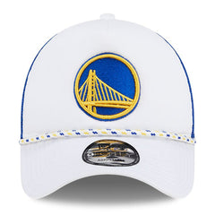 Golden State Warriors Court Sport Foam A-Frame 9FORTY Adjustable Trucker Hat sale - White/Royal online