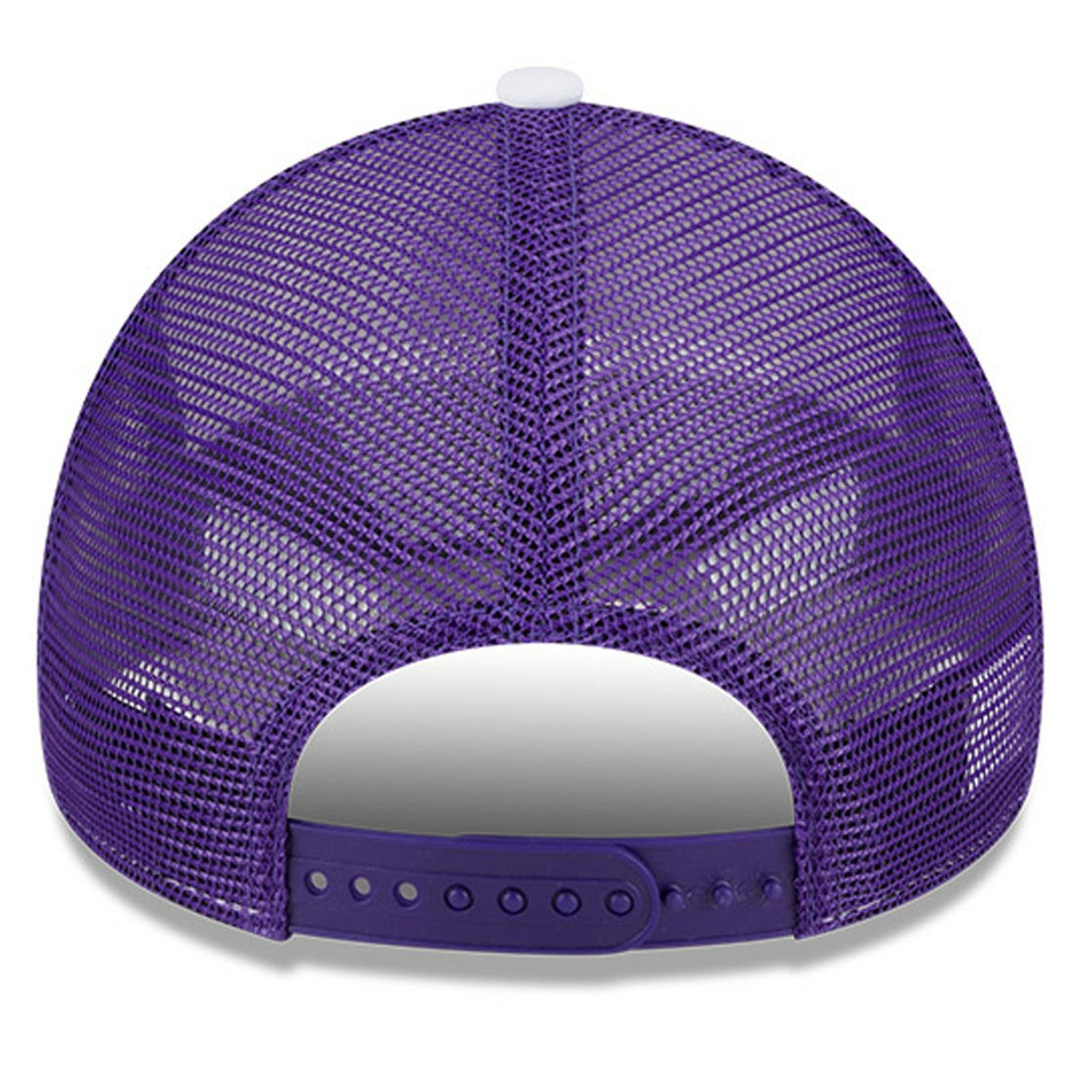 Los Angeles Lakers Court Sport Foam A-Frame 9FORTY Adjustable Trucker Hat - White/Purple online