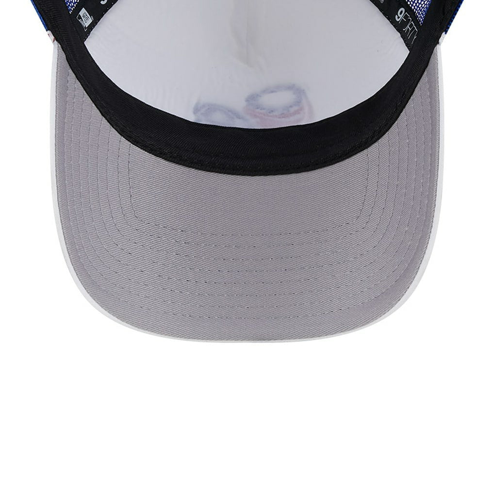 Philadelphia 76ers Court Sport Foam A-Frame 9FORTY Adjustable Trucker Hat - White/Royal discount