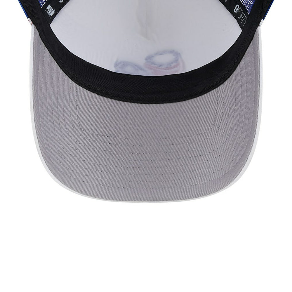 Philadelphia 76ers Court Sport Foam A-Frame 9FORTY Adjustable Trucker Hat - White/Royal discount