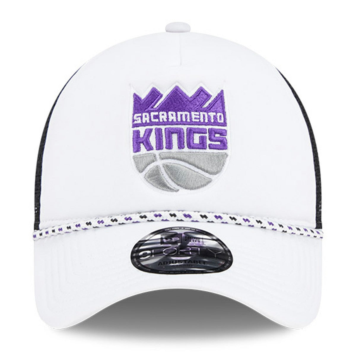Sacramento Kings Court Sport Foam A-Frame 9FORTY Adjustable Trucker Hat - White/Black cheap