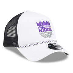Sacramento Kings Court Sport Foam A-Frame 9FORTY Adjustable Trucker Hat - White/Black cheap