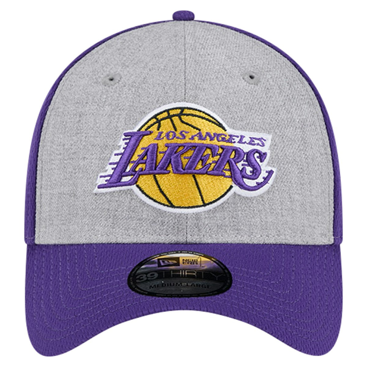 Los Angeles Lakers Two-Tone 39THIRTY Flex Hat - Heather Gray/Purple for sale